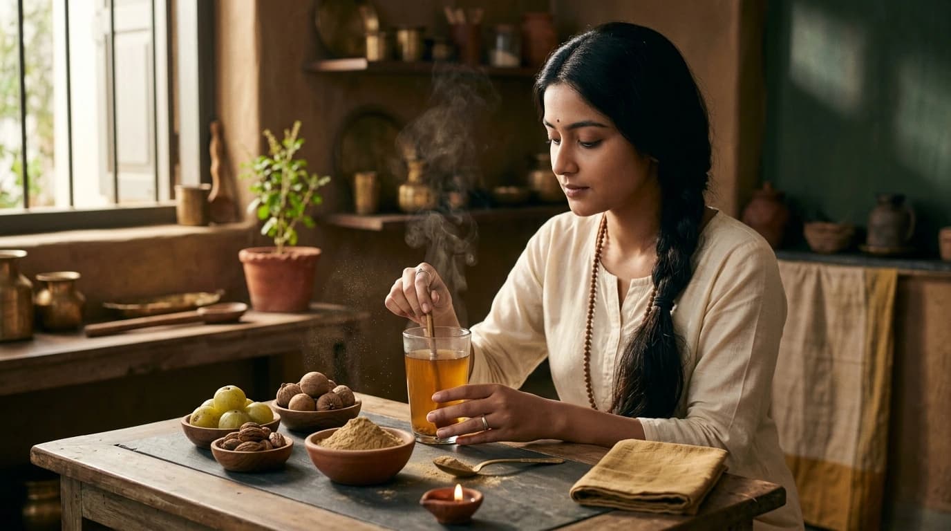 ত্রিফলার তিনটি উপাদান, আমলকী, হরীতকী ও বহেড়া