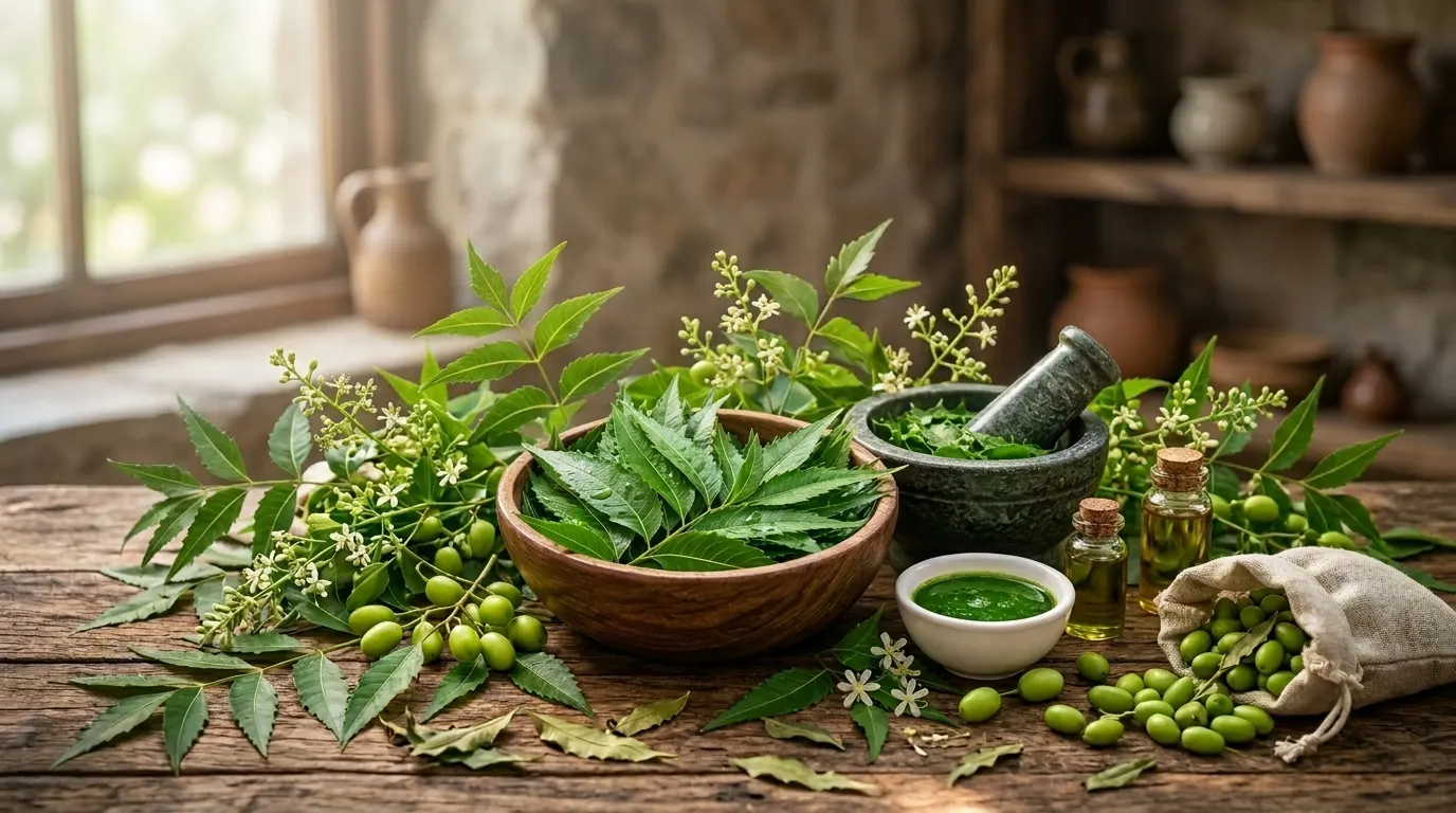 তাজা নিম পাতার ডাল ও পাতা, আয়ুর্বেদিক ভেষজ